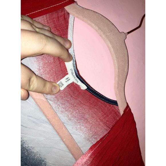 Maurices Red White And Blue Kimono One Size - Picture 2 of 3